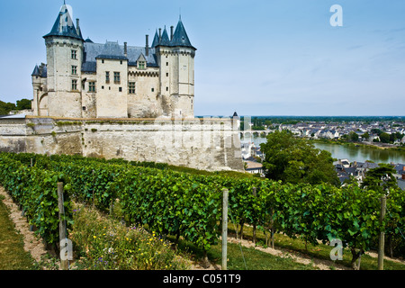 Chateau Saumur et de la Loire, dans la vallée de la Loire, France Banque D'Images