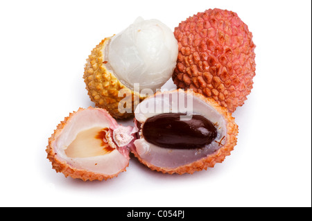 Objet sur blanc - litchi alimentaire close up Banque D'Images