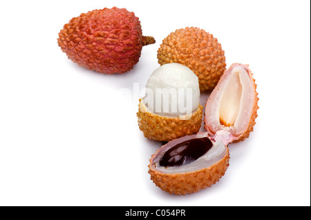 Objet sur blanc - litchi alimentaire close up Banque D'Images