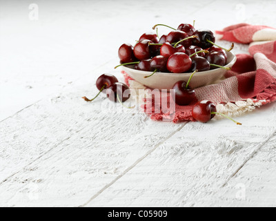 cerises rouges Banque D'Images