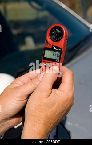 Station météo à main Banque D'Images