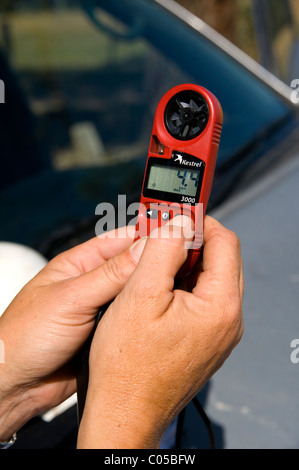 Station météo à main Banque D'Images