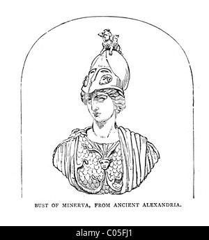 Minerva la déesse romaine de la poésie, de la médecine, de la sagesse, du commerce, de tissage, de l'artisanat, de la magie, et l'inventeur de la musique. Banque D'Images