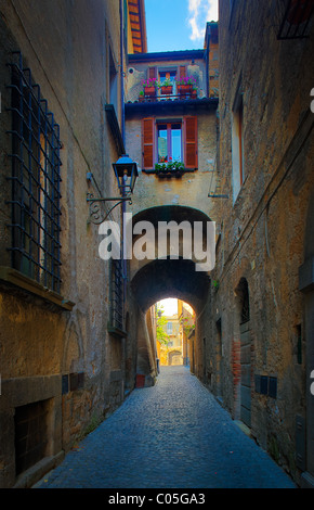 Ruelle à Orvieto en Ombrie province de l'Italie Banque D'Images