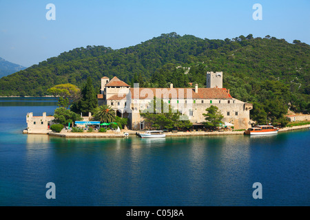 Eglise et monastère de Saint Mary , Mljet, Croatie. Banque D'Images