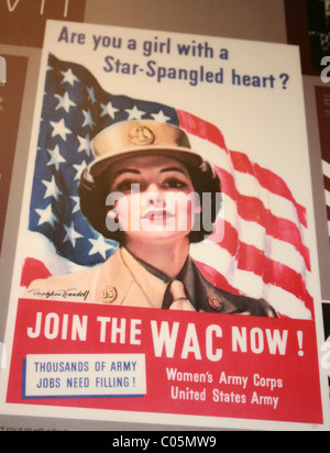 Poster à partir des années 1950, inscrivez-vous maintenant, le WAC Women's Army Corp United States Army 50 l'effort de guerre de propagande publicité ad Banque D'Images