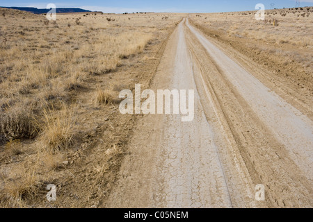 Route de terre à nulle part, New Mexico, USA Banque D'Images