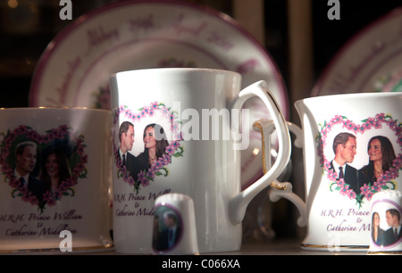 Souvenirs de mariage royal de prince William et Kate Middleton, Londres Banque D'Images