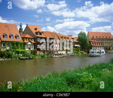 La petite Venise sur la rivière Regnitz, Bamberg, Bavière, Allemagne, Europe Banque D'Images