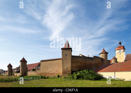 Mur de la ville de Mainbernheim, Mainfranken, Lower Franconia, Franconia, Bavaria, Germany, Europe Banque D'Images