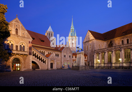 Château Dankwarderode et cathédrale de Brunswick, St. Blasii, Braunschweig, Brunswick, Basse-Saxe, Allemagne Europe Banque D'Images