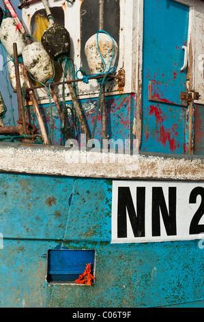 Détail d'un bateau de pêche au Hastings East Sussex England Banque D'Images