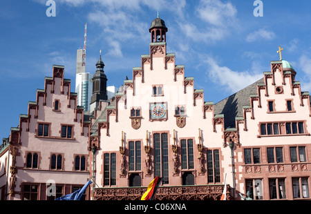 Maisons de style Renaissance dans la Romerberg Plartzsquare in Frankfurt am Main, Allemagne Banque D'Images