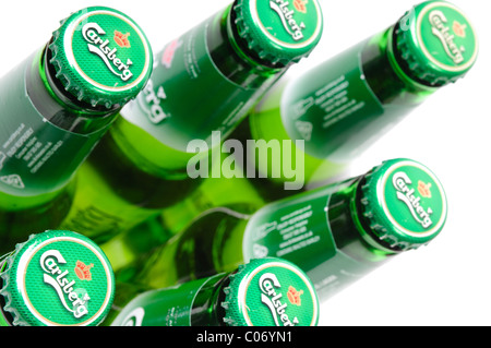 Bas de l'alcool Bière Carlsberg pack 6. Banque D'Images