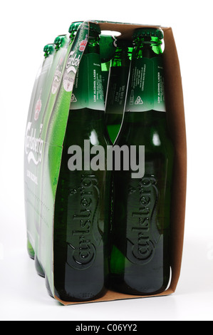 Bas de l'alcool Bière Carlsberg pack 6. Banque D'Images