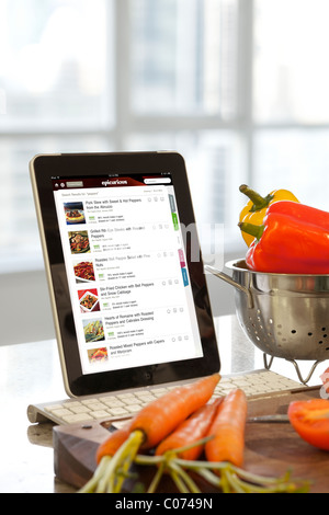 Cuisine Epicurious iPad écran d'application utilisé dans la cuisine Banque D'Images