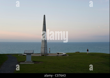 Obélisque commémoratif de la 1re Division des forces américaines à Omaha Beach près de Colleville-sur-Mer, Normandie, France, Europe Banque D'Images