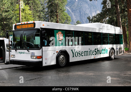 Bus navette à Yosemite National Park, California, USA, Amérique du Nord Banque D'Images