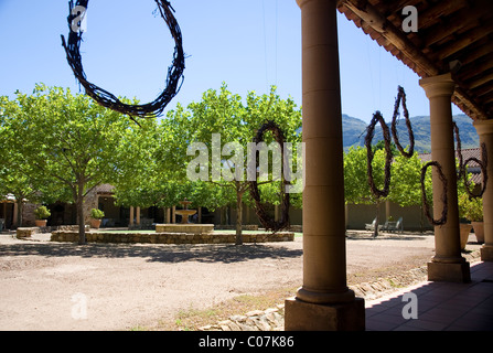 Waterford wine estate cour et portico Banque D'Images