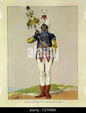 Travail (Jacques Onfroy de Bréville) - Illustrateur français (1858 - 1931) Chapeau chinois de la 57 ème demi-brigade 1799 Banque D'Images