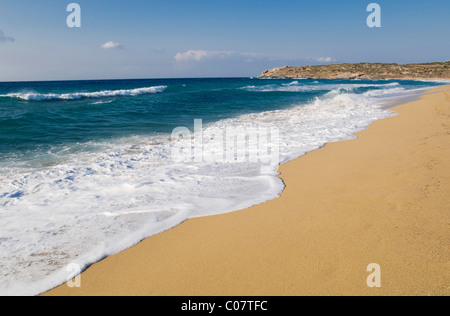 Plage de sable, surf, Algajola, Balagne, Corse, France, Europe Banque D'Images