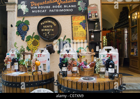 Boutique de vins, Saint Florent, Nebbio, Corse, France, Europe Banque D'Images