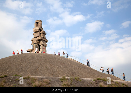 Halde Rheinelbe dump, monument avec sculpture Himmelsleiter ou l'échelle de Jacob, Stairway To Heaven, Gelsenkirchen Banque D'Images