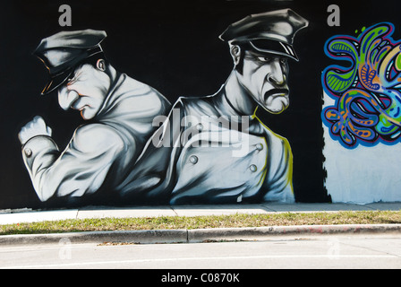 L'art de mur de graffiti dans Wynwood Art District de Miami, Floride, USA Banque D'Images