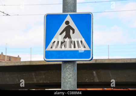 Signe de zebra crossing Banque D'Images