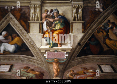 Italie Rome Musée du Vatican La chapelle Sixtine l'oracle de Delphes Banque D'Images
