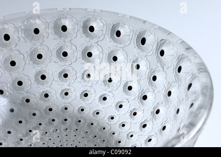 Détail d'un Laliqe français René 10 cm diam. Bol, 'Nemours', deepley moulés avec daisy stylisé de fleurs. Banque D'Images