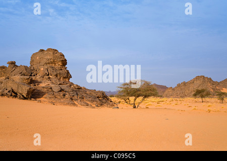 Akakus montagnes, désert de Libye, Maroc, Sahara, Afrique du Nord, Afrique Banque D'Images