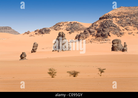 Akakus montagnes, désert de Libye, Maroc, Sahara, Afrique du Nord, Afrique Banque D'Images