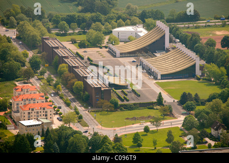 Vue aérienne, hôtel de ville, rue Europaplatz, Castrop-Rauxel, Ruhr, Nordrhein-Westfalen, Germany, Europe Banque D'Images