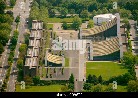 Vue aérienne, hôtel de ville, rue Europaplatz, Castrop-Rauxel, Ruhr, Nordrhein-Westfalen, Germany, Europe Banque D'Images