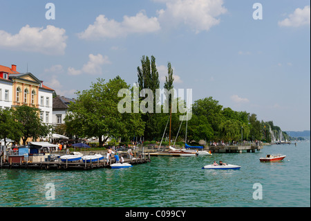 Überlingen sur le lac de Constance, promenade du lac et les quais, Bade-Wurtemberg, Allemagne, Europe Banque D'Images