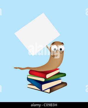Une illustration d'un rat de holding a blank sign Banque D'Images
