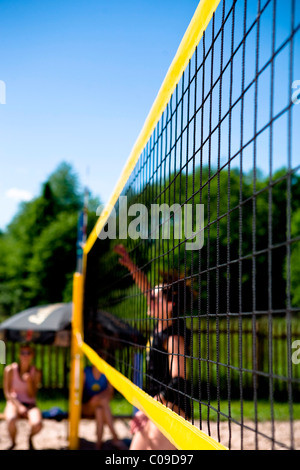 Beach-volley, le début de la série, les maîtres-Beach-Cup 2010 BVV, Grub am Forst, guanaco, Bavaria, Germany, Europe Banque D'Images