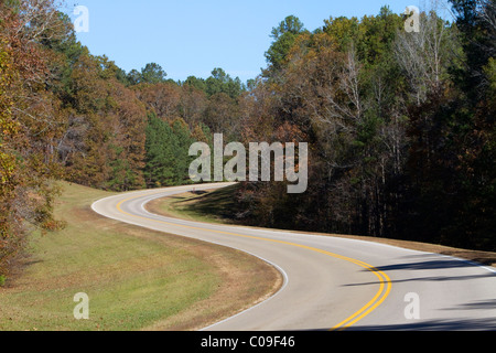 Natchez Trace Parkway exploité par le National Park Service commémore la vieille Natchez Trace dans le Mississipi, USA. Banque D'Images