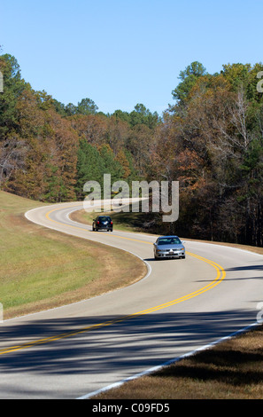 Natchez Trace Parkway exploité par le National Park Service commémore la vieille Natchez Trace dans le Mississipi, USA. Banque D'Images