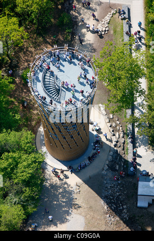 Vue aérienne, Juebergturm tour d'observation, de l''Exposition Pays Landesgartenschau Hemer, Maerkischer Kreis district Banque D'Images