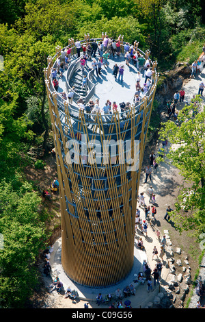 Vue aérienne, Juebergturm tour d'observation, de l''Exposition Pays Landesgartenschau Hemer, Maerkischer Kreis district Banque D'Images