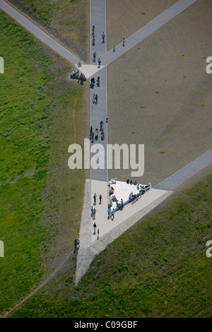 Vue aérienne, Vantage point sur l'horizon Herten Herten, Schachtzeichen observatoire RUHR.2010, Herten, région de la Ruhr Banque D'Images