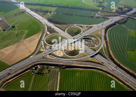 A1, Kamener Kreuz, tangente, Bergkamen, région de la Ruhr, Nordrhein-Westfalen, Germany, Europe Banque D'Images