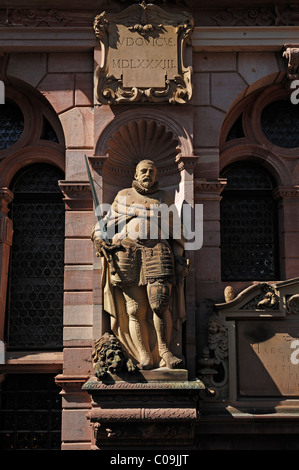 Statue de Louis VI du Palatinat sur la façade de l'édifice, construit à partir de Friedrichsbau 1601 à 1607, la cour, Banque D'Images