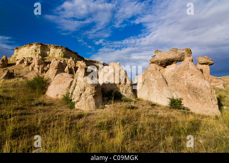 Paysage de tuf, la Cappadoce, Anatolie centrale, Turquie, Asie Banque D'Images