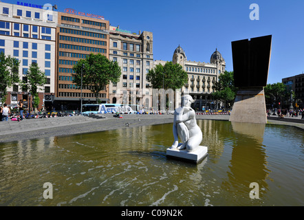 Place de Catalogne La Place de Catalogne, Barcelone, Catalogne, Espagne, Europa Banque D'Images