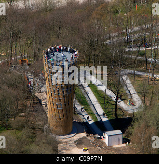 Vue aérienne, Juebergturm tower, ouverture de la flower show 2010 à Hemer, région du Sauerland, Rhénanie-du Banque D'Images