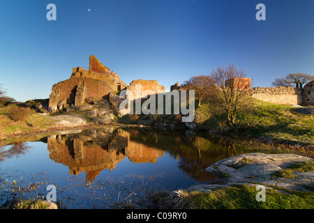 Ruines du château de Hammershus, Bornholm, Danemark, Europe Banque D'Images