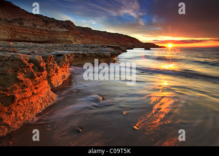 Coucher du soleil Port Noarlunga South Australia Banque D'Images